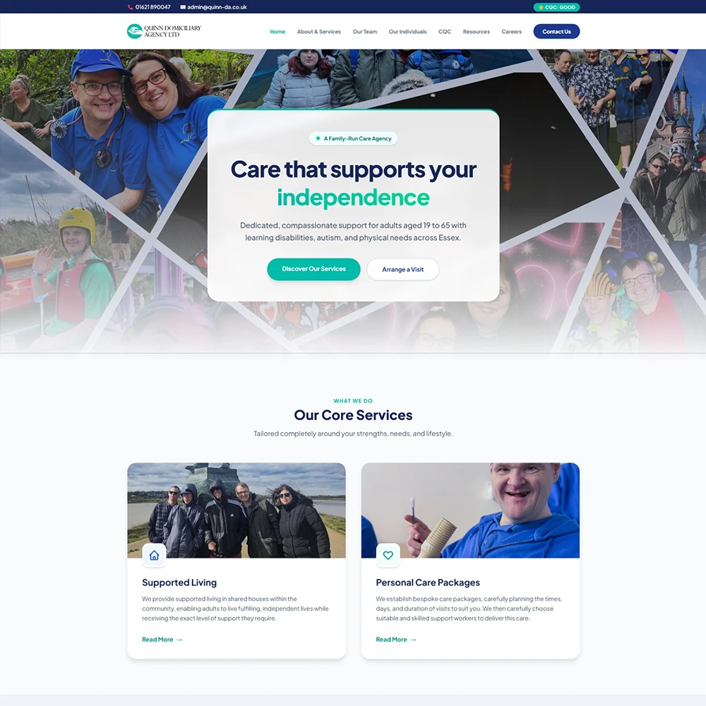 Quinn Domiciliary Agency Ltd Website Design