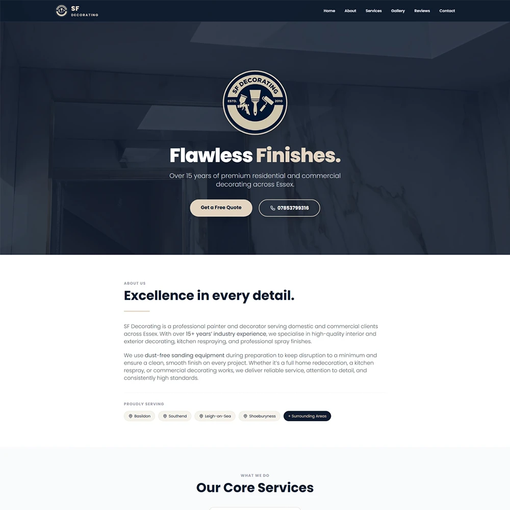 SF Decorating Website Design